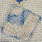 Lot  11  Vintage Blue Hand Crochet Cotton Potholders Retro Kitchen Euc  5-8 