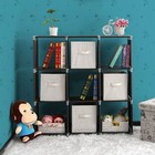 3 Tiers 9 Cube Bookcase Bookshelf Storage Display Shelf Furniture Home Office Us