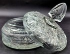 Vintage Pressed Glass Vanity Dresser Powder Box 4 1 2 