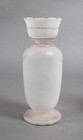 Pair Of 19th Century Hand-painted Bristol Style Glass Vase With Gilded Cartouche
