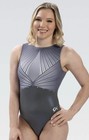 New Gk Elite Gymnastics Leotard Rhinestone Bling Titanium Tank Grey Usa Size  As