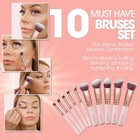 Kabuki Makeup Brush Set - Foundation Powder Blush Concealer Contour Rose 