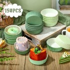 Uiifan 150 Pcs Paper Baking Cups Muffin Liners Microwave Safe green 1 Green