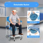 Shower Chair Toilet Seat Potty Chair Wheelchair Fit Elderly Disability 350 Lbs