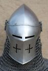 11th Century Medieval Bascinet Helmet Combat Steel Chainmail Knight Armor Helmet