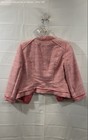 Nwt White House Black Market Pink Remix Tweed Jacket Chain Fringe Cropped Sz 6p