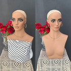 Realistic Female Mannequin Head With Shoulders For Wigs Earrings Hats Display gl