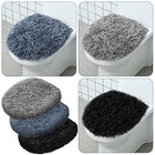  3 Pcs Toilet Lid Cover For Bathroom  Machine Washable  Plush Shag Seat 