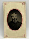 Tintype Photo Handsome Man Long Grey Beard Heavy Wool Coat Hand Tinted Cheeks