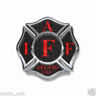 Iaff Sticker Decals 4pack Firefighter Intl Maltese Cross 3 Inch Wide Black W Red