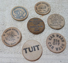 Vintage Wooden Nickel Advertising Mixed Lot Of 7