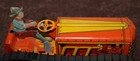 Vintage Marx Windup Farm Tractor Tin Litho Orange Yellow Red