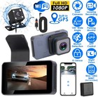 1080p Dual Lens Dash Cam Driving Recorder Gps Wifi Car Dvr Camera Night Vision