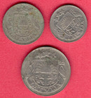 Latvia 10  20 And 50 Santimu 1922 Lot Of 3 Coins 9008