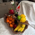 Antique Large Early Primitive Hand Carved Wood Fruit Bowl Display Unique 17x10x8