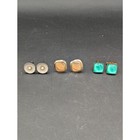 Vintage Cufflinks Lot 3 Pairs Green Beige Faux Pearl Gold   Silver Tone