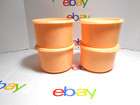  new  Tupperware Lot 4 Of Orange Small Canister Bowl 7693a   Orange Lid  7790a