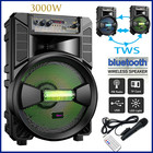 3000w Portable Bluetooth Speaker Sub Woofer Heavy Bass Sound System Party   Mic