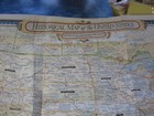 Vintage Large Historical Map Of The United States National Geographic June 1953
