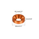 M3 Cone Cup Countersunk Washers anodized Aluminum Gaskets Cup Head Washer Gasket