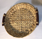 Natural Woven Water Seagrass Hyacinth Serving Plate With Wood Handles