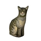Vintage Toy Works Cat Shaped Decorative Pillow With Detailed Tabby Design 7 