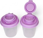 Tupperware S p Set Liquid Tight Seals Midgets Salt   Pepper Shakers Lilac New