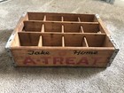 Vintage A-treat Beverages Reading  Pa  12 Slot Quart Size Wooden Bottle Crate