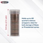 Quarter Coin Storage Tubes - 10 Pack   Archival Quality Plastic Coin Holders  Sc