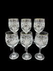 Set 6 Libbey Arby s Wine Goblets Holly Berry Gold Rim  Frosted Christmas