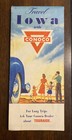 Vintage 1950s Conoco    hottest Brand Going    Travel Iowa Foldout Road Map 27   x 18   