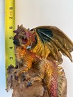 Fantasy Dragon Figurine Glitter Resin Statue Crystal Cave Base Winged Dragon Dis