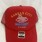 Kansas City Welcome To Las Vegas Bud Light Beer Red Hat Cap Snapback Mesh New 