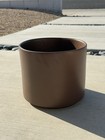 Rare Vintage Gainey Midcentury Modern Brown Ceramic Planter Pot 10 x10 