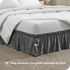 Bare Home Adjustable Wrap Around Ruffled Bed Skirt - 15-inch Tailored Drop