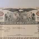 Vintage Pan American World Airlines  Inc  Stock Certificate 1974 - Brown