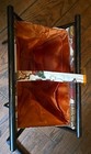 Vtg Knit Sewing Caddy Basket Yarn Bag Tote Folding Wood Frame Lucite Handle Mcm