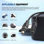 Firewire 800 To 400 9 Pin To 4 Pin Cable 6ft  Dv To Firewire Cables Ieee 1394