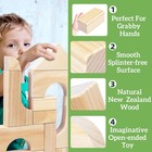 Large Wooden Building Blocks Set For Toddlers - Educational Preschool Toys      