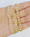 Men   s Solid 14k Yellow Gold 6mm Miami Cuban Link Chain 22  Necklace Box Lock