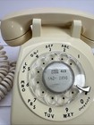 Vintage Bell Systems western Electric 500 Tan cream Rotary Desk Phone - Working