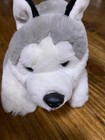 Fao Schwarz Gray White Husky Wolf Blue Eyes Plush Stuffed Animal