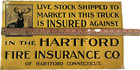 Vintage Original Metal The Hartford Insurance Embossed Sign