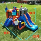 16x12ft Commercial Pvc Kids Inflatable Bounce House Castle With Slide  ball Pit