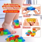 Sensory Soft Building Blocks For Toddlers  24pcs Squeezable Silicone Stacking   