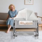 Portable Bassinet Bedside Sleeper Cover Semi-sunshade Bassinet Cover Grayshade