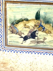 Antique Persian Miniature Hand Painted Painting Khatam Marquetry