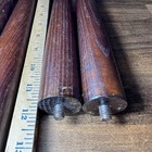 Vtg Set Of 4 Mid Century Modern Tapered Wood Furniture Table Legs Brass Tips