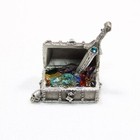 Vintage Cci Pewter Jeweled Fantasy Figure Treasure Chest  5037