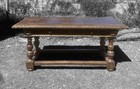 Large 19th Century English Carved Oak Refectory Dining Table  C1860